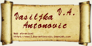 Vasiljka Antonović vizit kartica